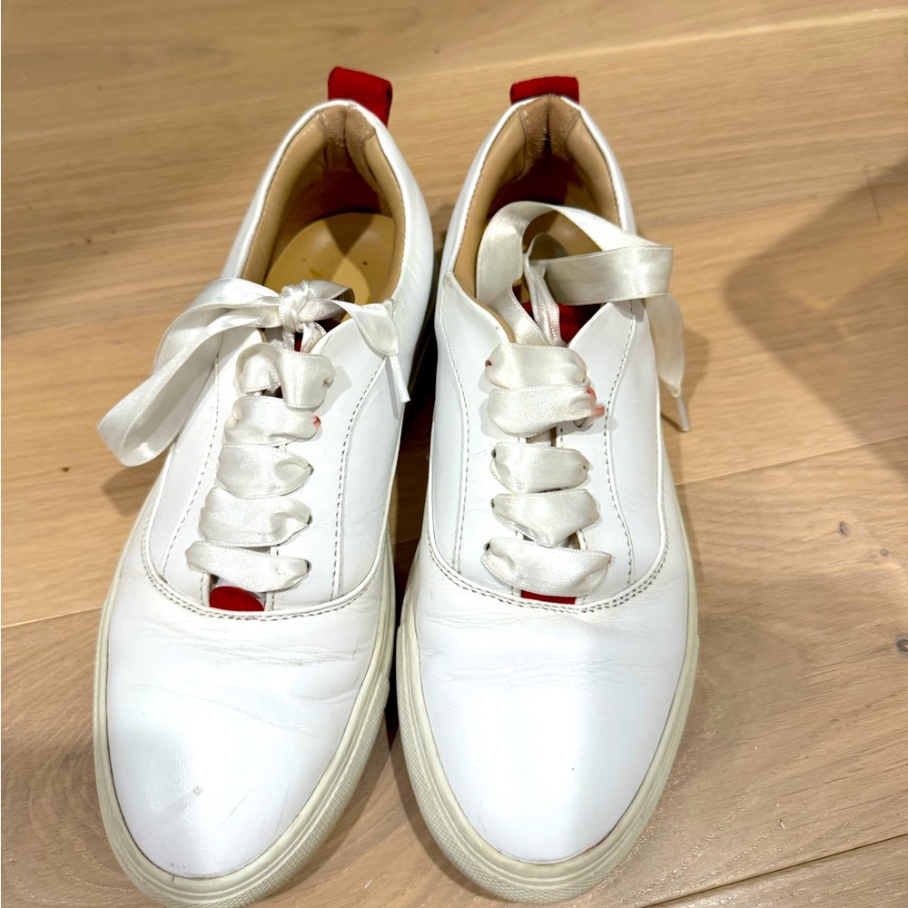 Garconne & Cherubin White Leather Sneakers with Silk shoelace